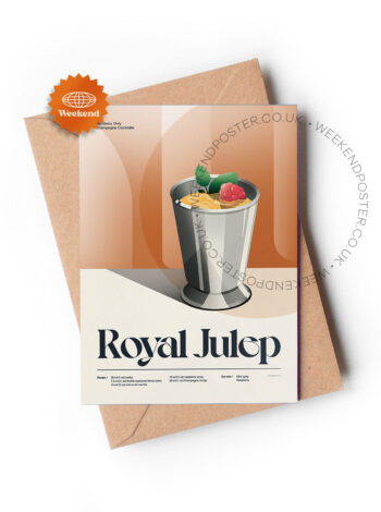 Mid-century retro Royal Julep Cocktail greeting card