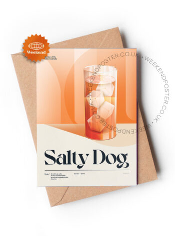 Mid-century retro Salty Dog Cocktail greeting card