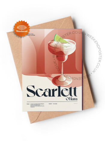 Mid-century retro Scarlett O'Hara Cocktail greeting card