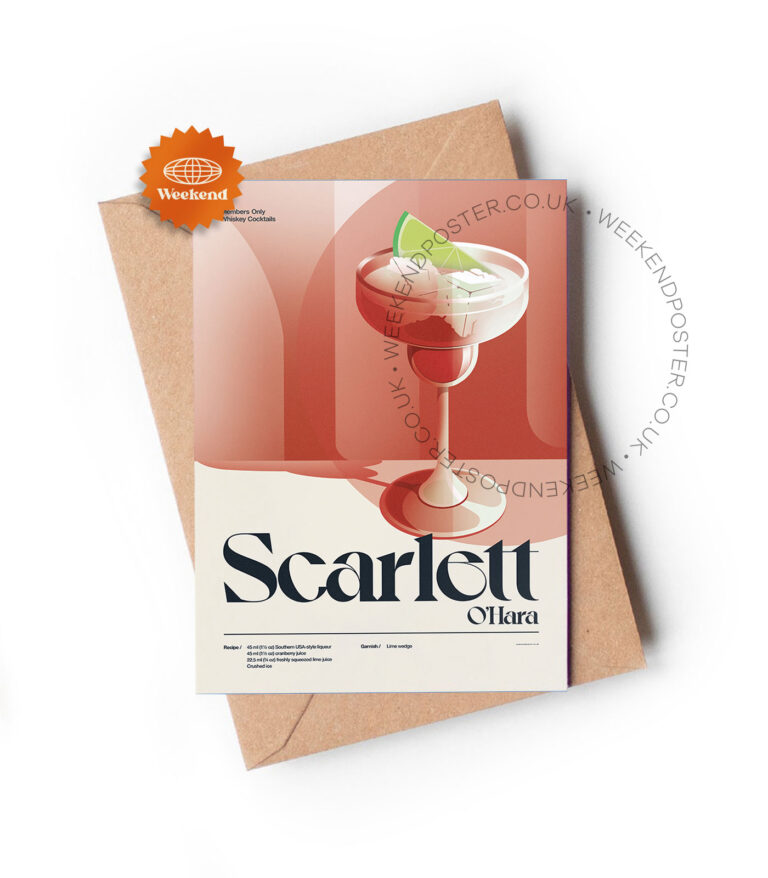 Mid-century retro Scarlett O'Hara Cocktail greeting card