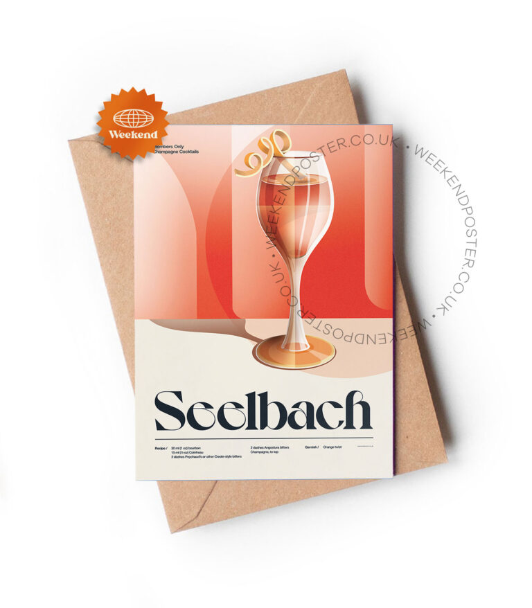 Mid-century retro Seelbach Cocktail greeting card