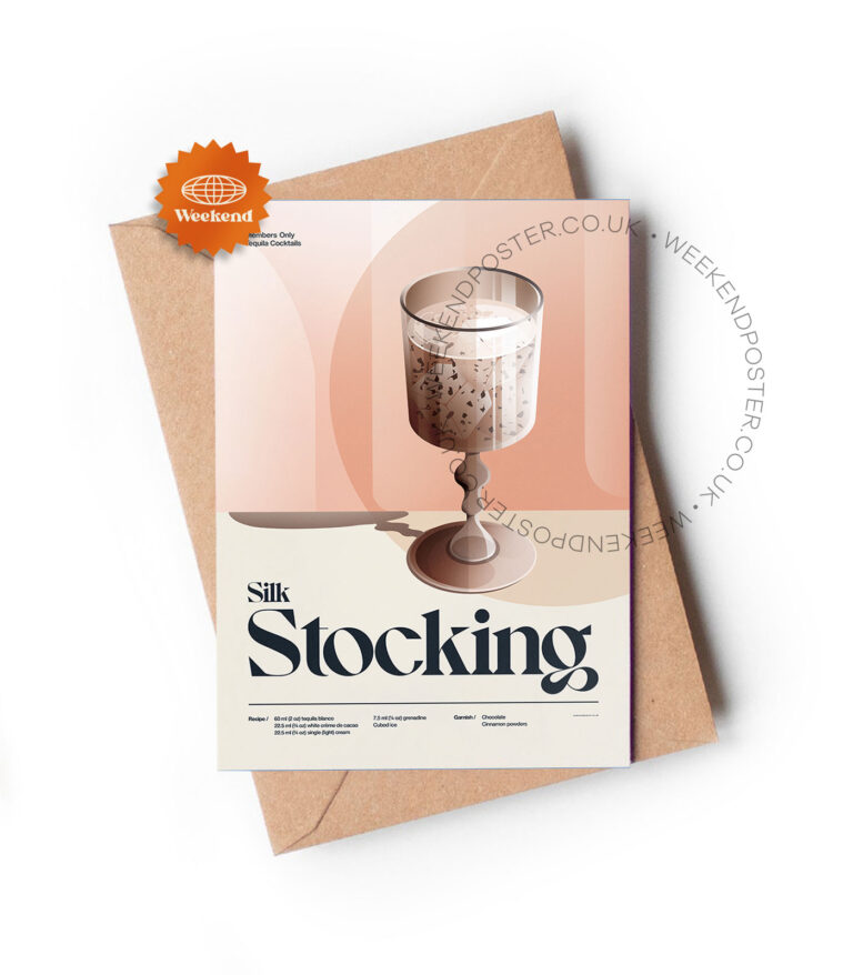 Mid-century retro Silk Stocking Cocktail greeting card