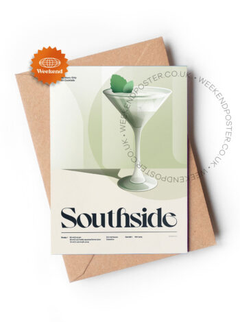 Mid-century retro Southside Cocktail greeting card