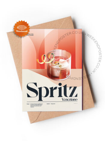 Mid-century retro Spritz Veneziano Cocktail greeting card
