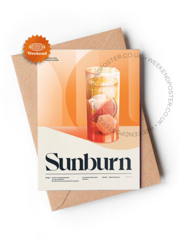 Mid-century retro Sunburn Cocktail greeting card