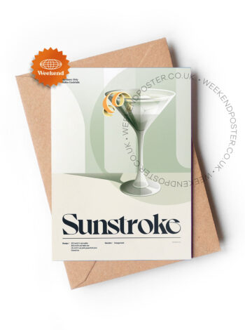 Mid-century retro Sunstroke Cocktail greeting card