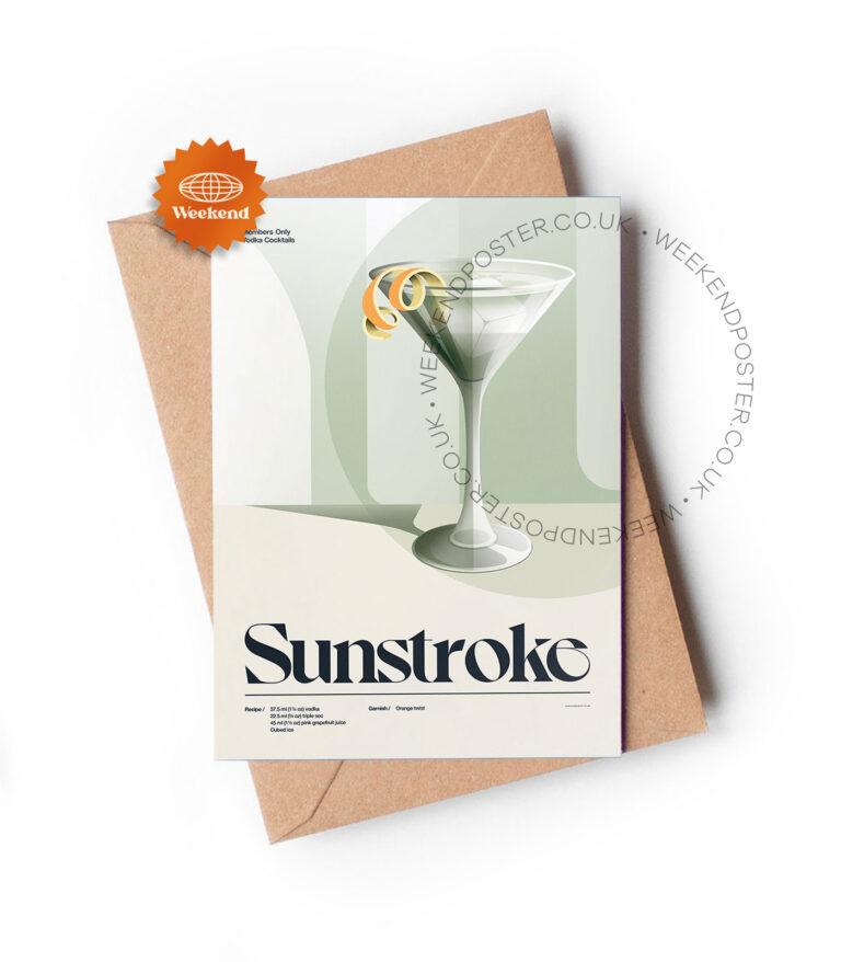Mid-century retro Sunstroke Cocktail greeting card