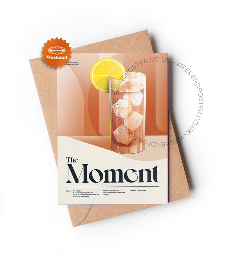 Mid-century retro The Moment Cocktail greeting card