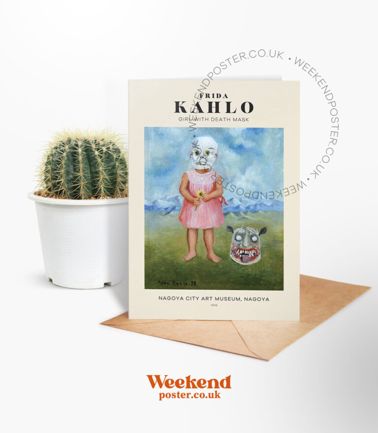 Frida Kahlo Girl with Death Mask greeting card