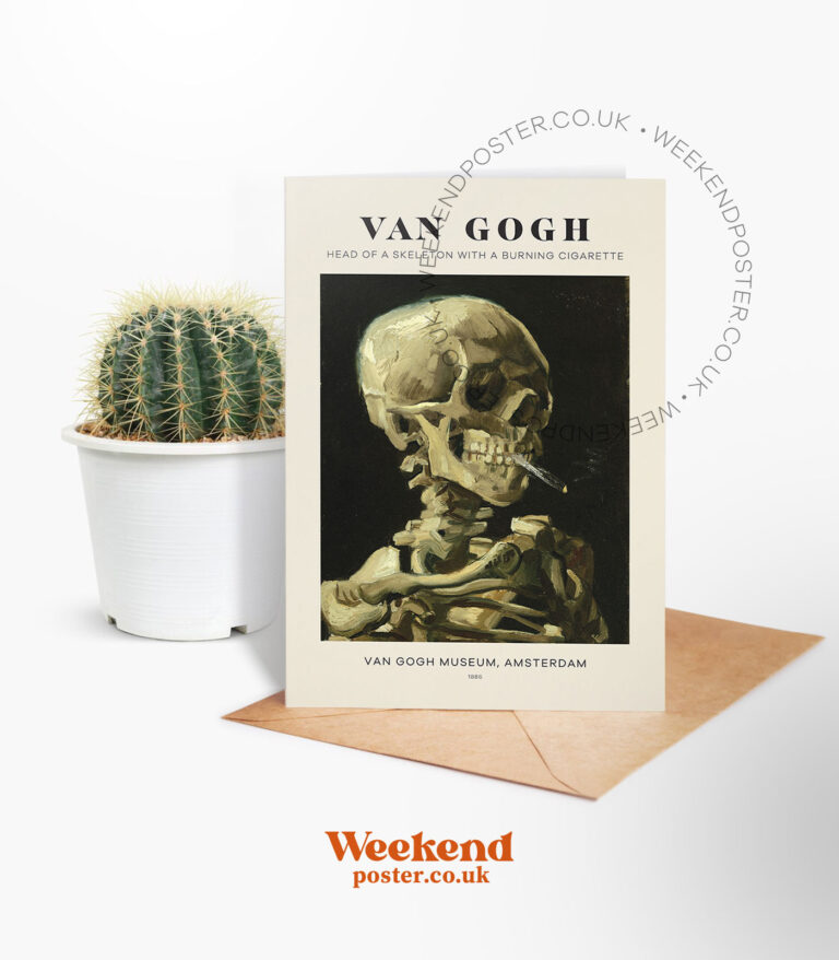 Van Gogh Head of A Skeleton with A Burning Cigarette greeting card