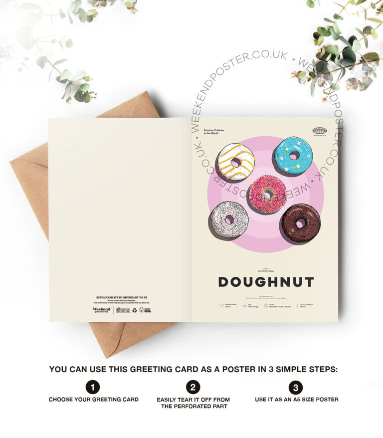 Mid-century modern Doughnut recipe greeting card
