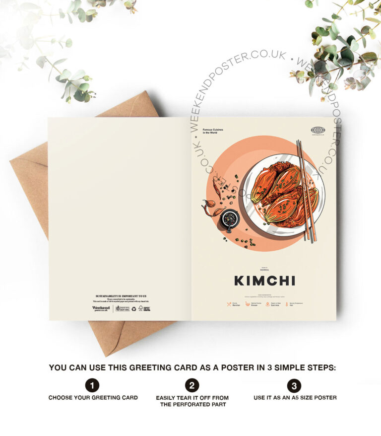 Mid-century modern Kimchi recipe greeting card