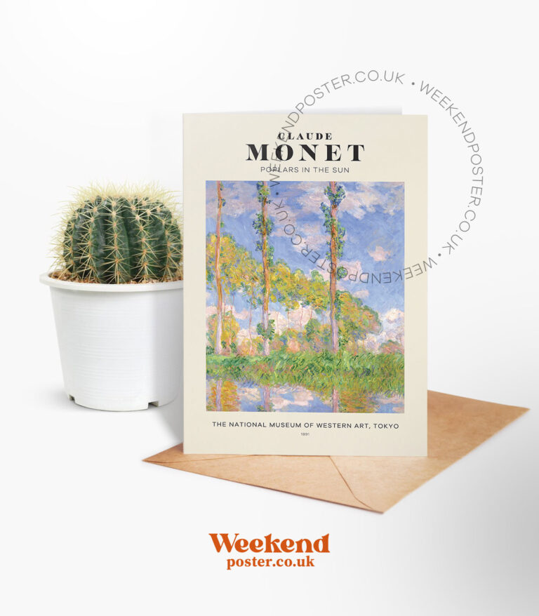 Claude Monet Poplars in the Sun greeting card