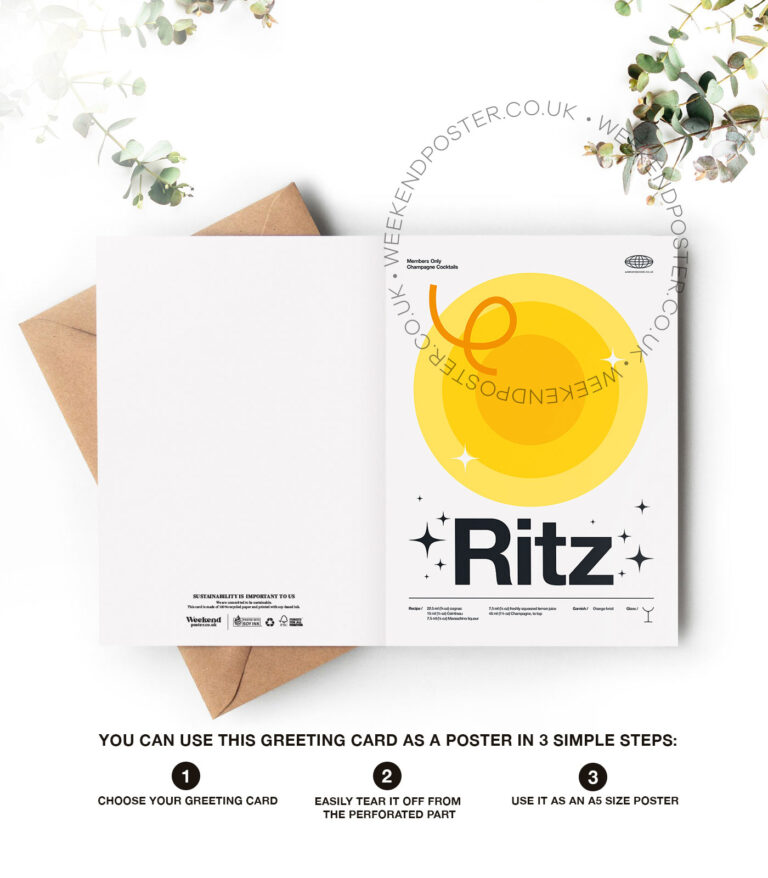 Mid-century modern Ritz Cocktail greeting card