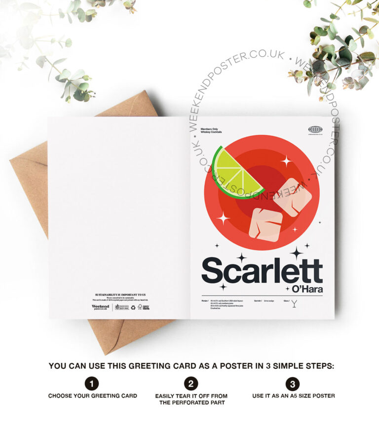 Mid-century modern Scarlett O'Hara Cocktail greeting card