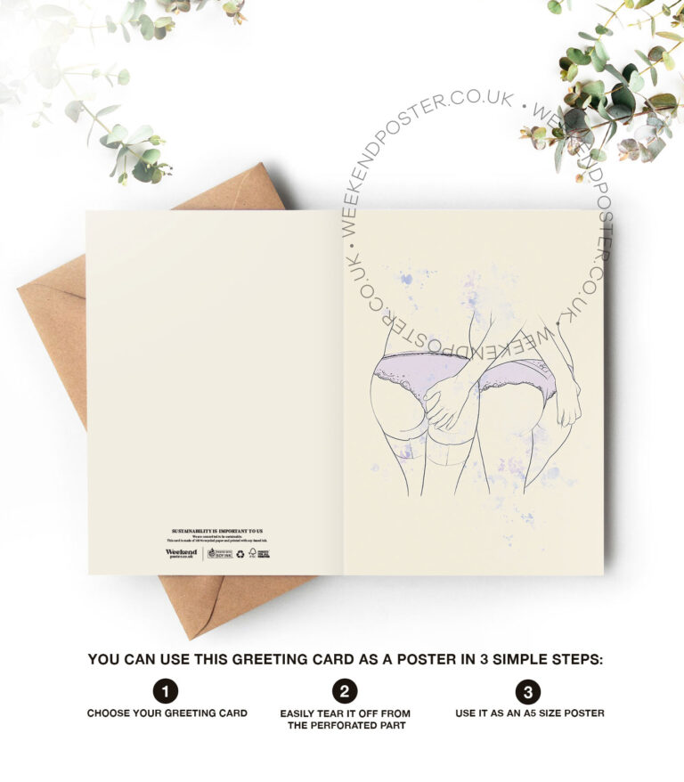 Abstract Sexy Women Underwear line art greeting card