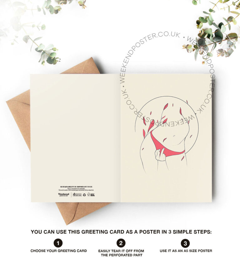 Sexy Middle Finger Woman line art greeting card