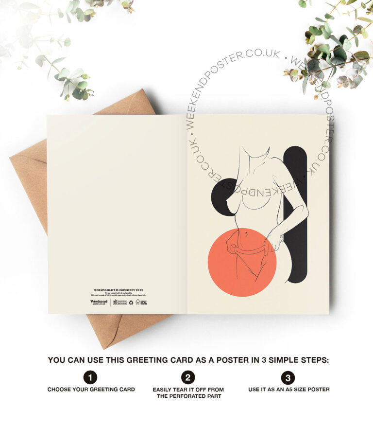 Sexy Woman Posing line art greeting card