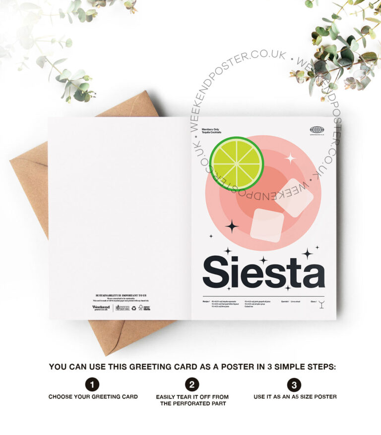 Mid-century modern Siesta Cocktail greeting card