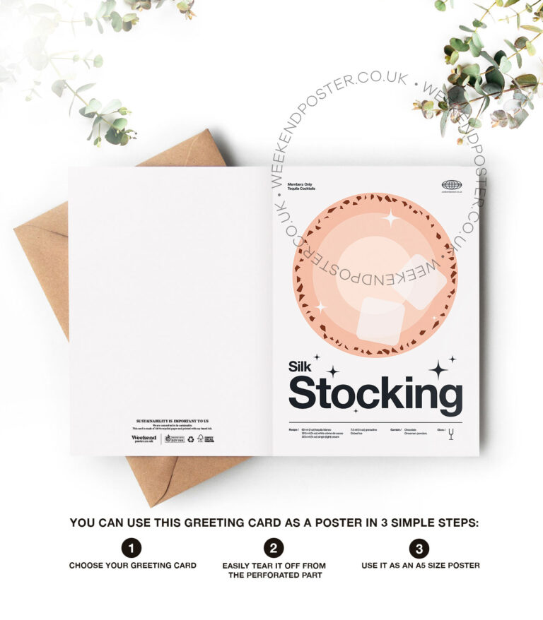 Mid-century modern Silk Stocking Cocktail greeting card