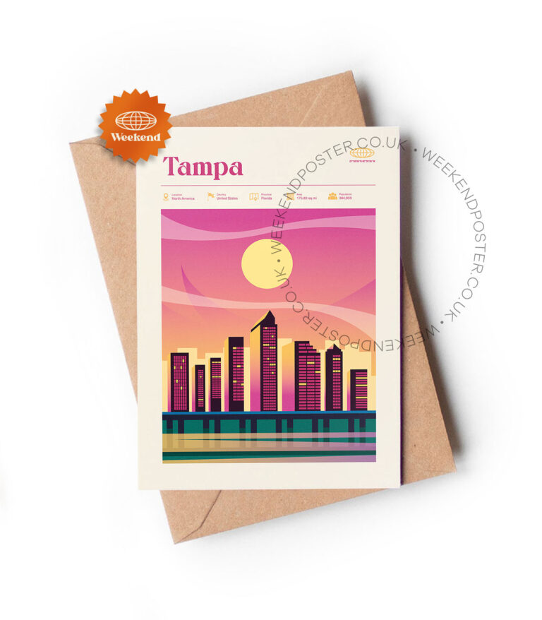 Mid-century modern Tampa retro travel greeting card