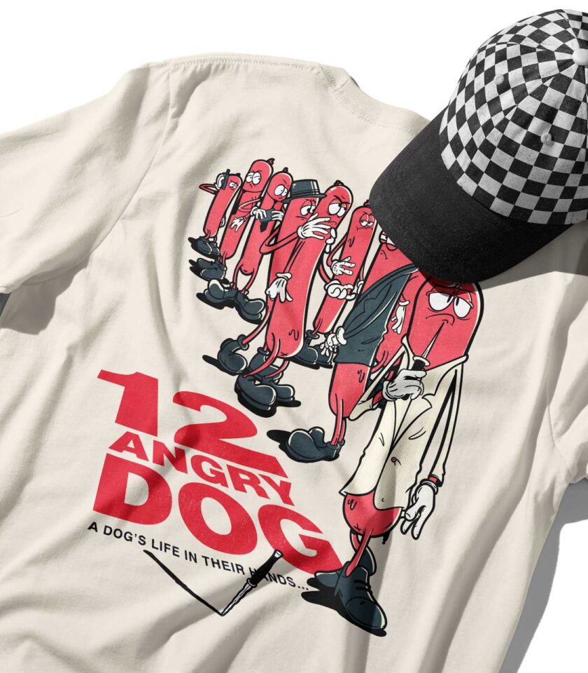 12 Angry Dog Organic Heavyweight T-Shirt - Image 3