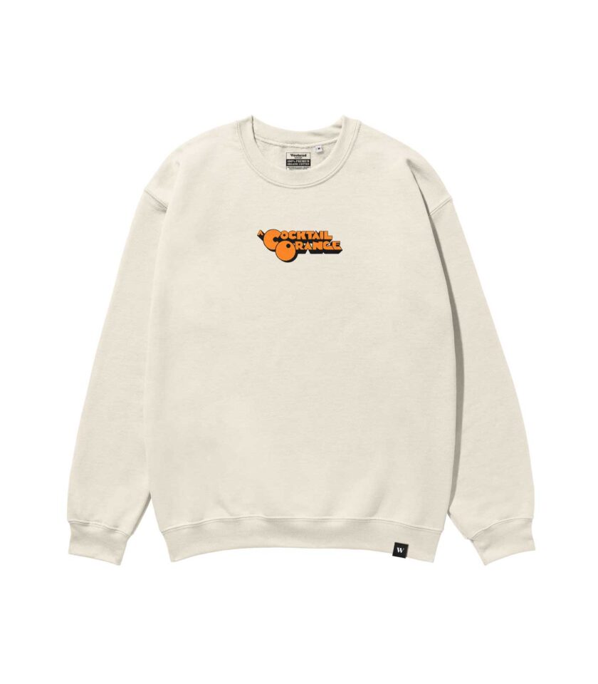 A Cocktail Orange Heavyweight Organic Sweatshirt Sand - Image 2