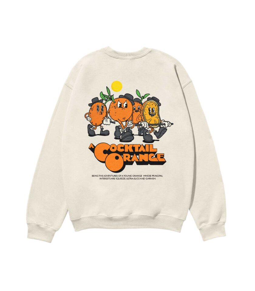 A Cocktail Orange Heavyweight Organic Sweatshirt Sand