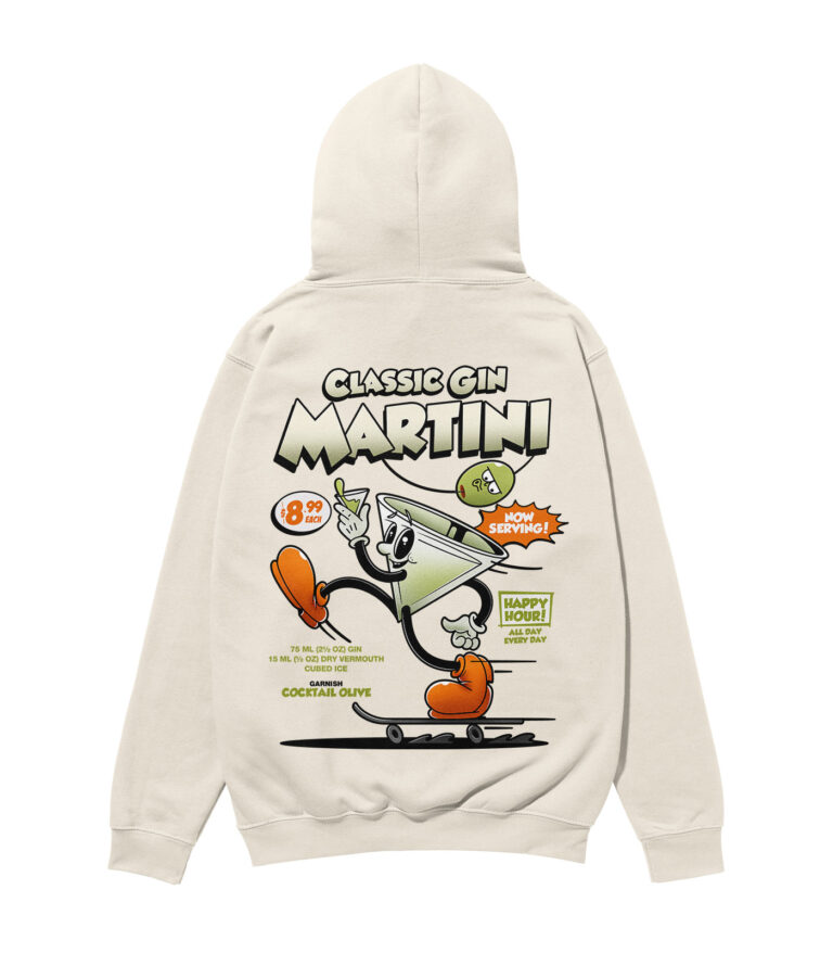 Classic Gin Martini Heavyweight Organic Hoodie
