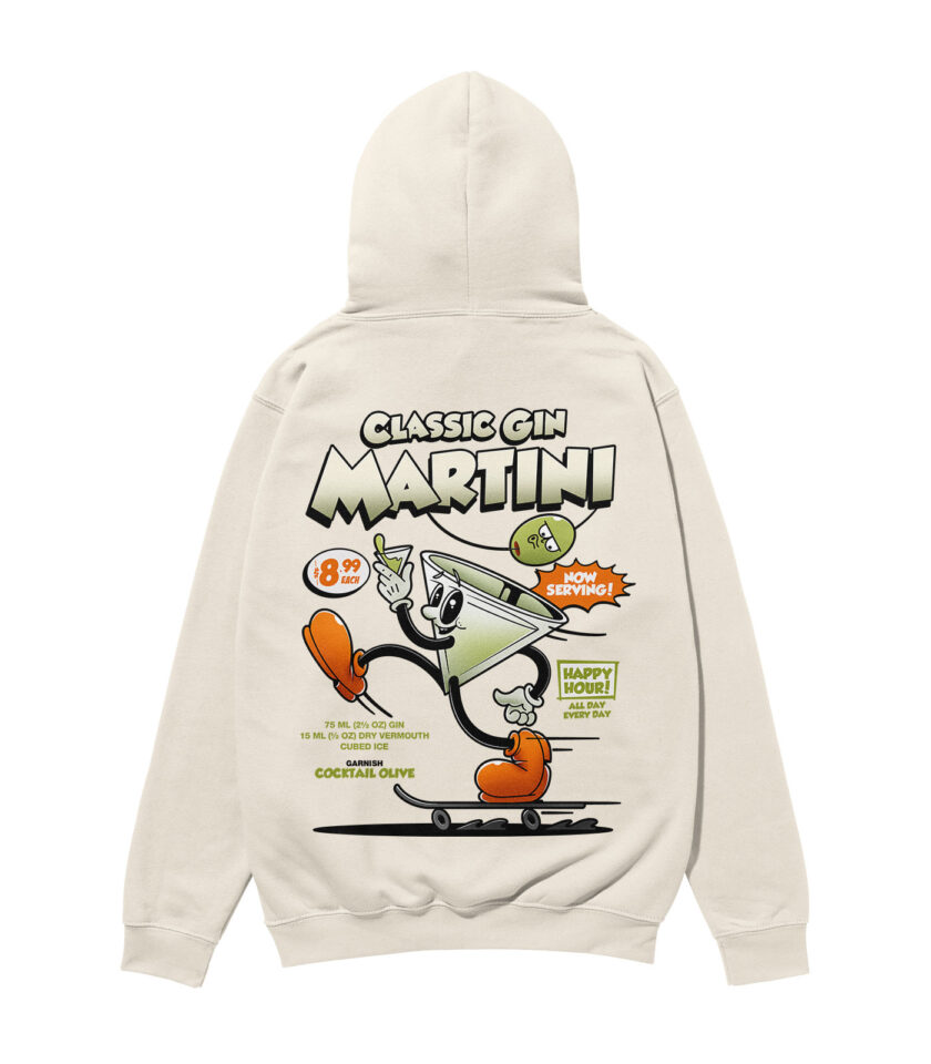 Classic Gin Martini Heavyweight Organic Hoodie