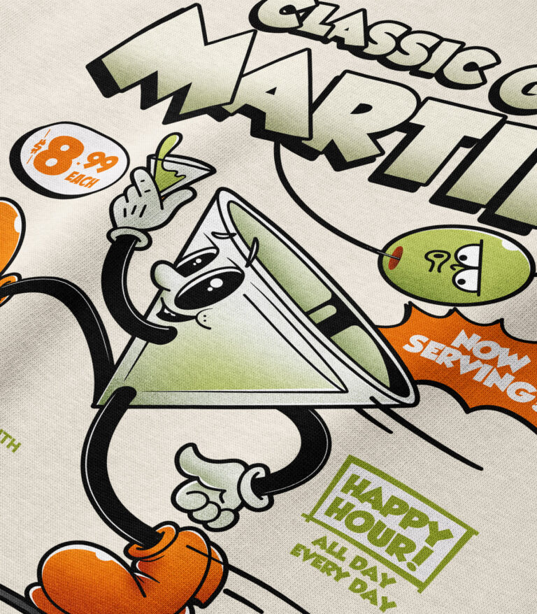 Classic Gin Martini Heavyweight Organic Hoodie