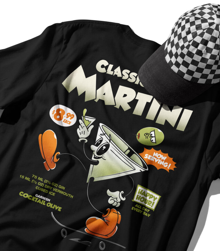 Classic Gin Martini Organic Heavyweight T-Shirt