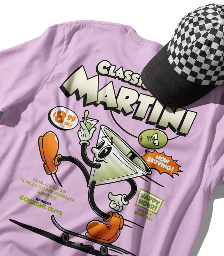 Classic Gin Martini Organic Heavyweight T-Shirt