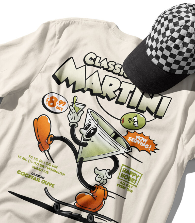 Classic Gin Martini Organic Heavyweight T-Shirt