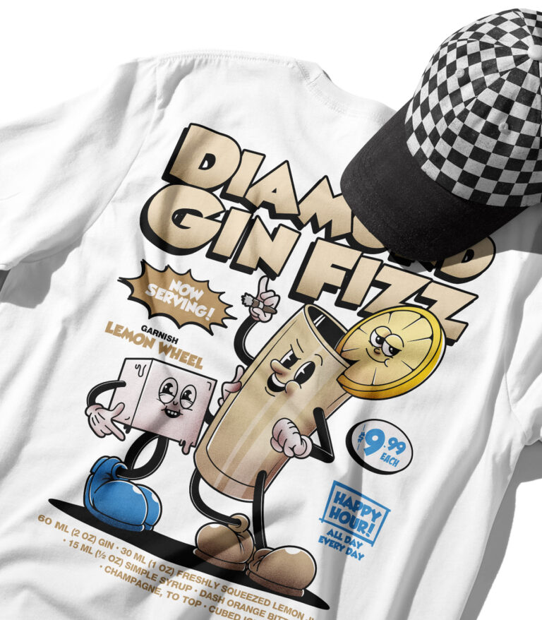 Diamond Gin Fizz Organic Heavyweight T-Shirt