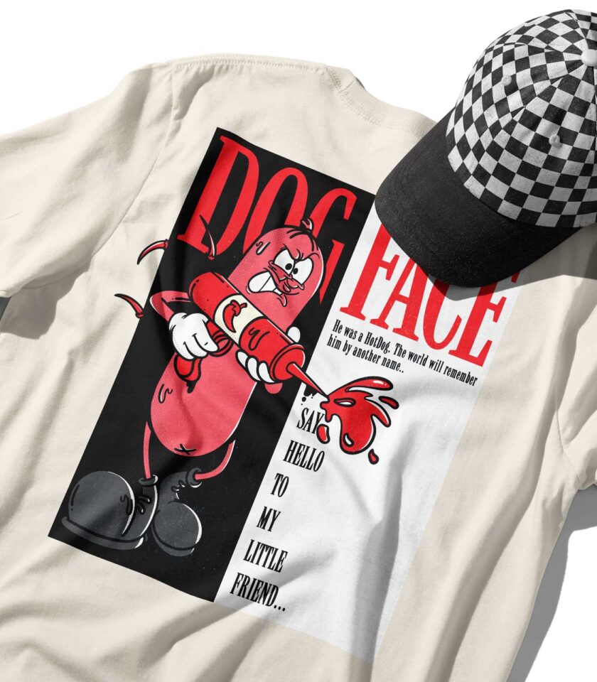 Dogface Organic Heavyweight T-Shirt - Image 3