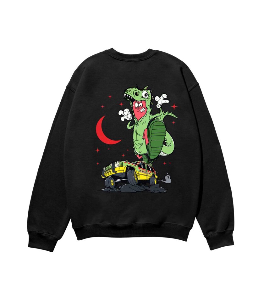 Jurassic Dog Heavyweight Organic Sweatshirt Sand - Image 4