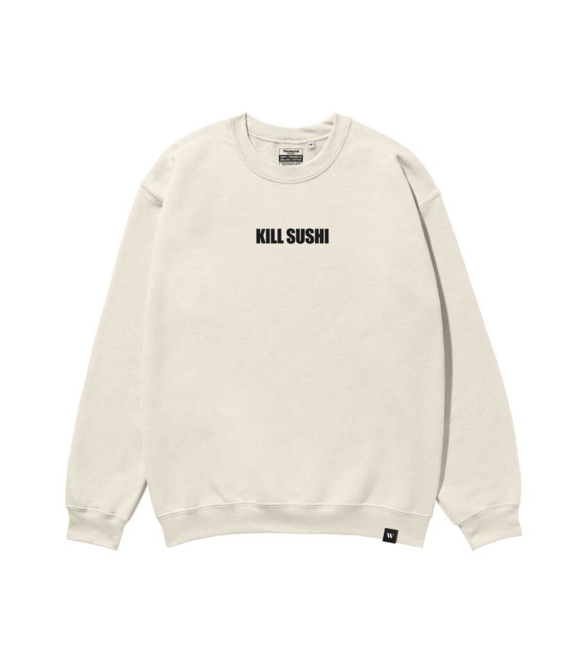 Kill Sushi Heavyweight Organic Sweatshirt Sand - Image 2