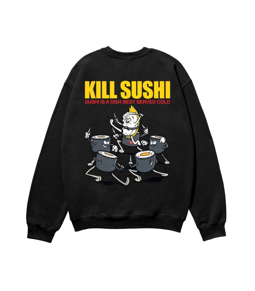 Kill Sushi Heavyweight Organic Sweatshirt Sand - Image 4