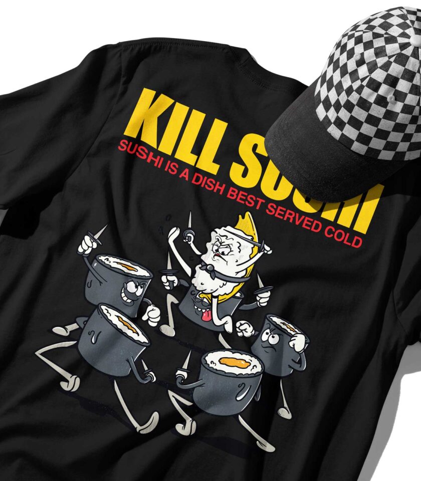 Kill Sushi Organic Heavyweight T-Shirt - Image 12
