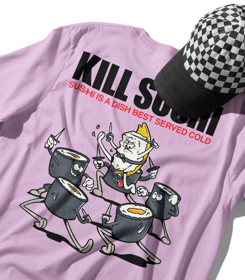 Kill Sushi Organic Heavyweight T-Shirt - Image 9