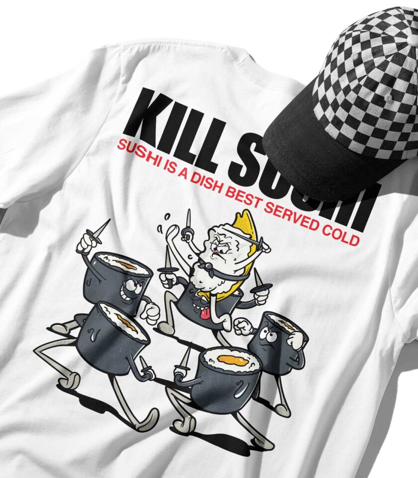 Kill Sushi Organic Heavyweight T-Shirt - Image 6
