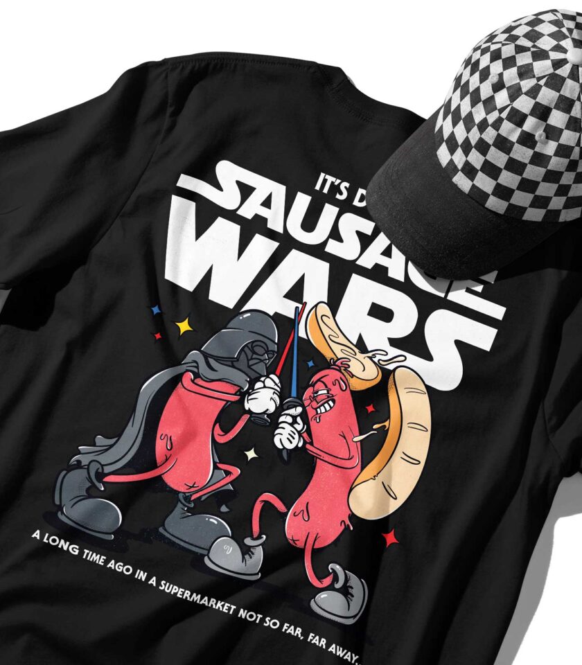 Sausage Wars Organic Heavyweight T-Shirt - Image 12
