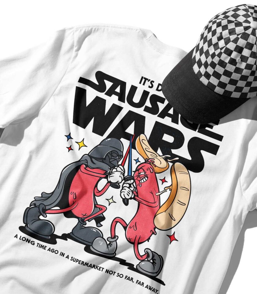 Sausage Wars Organic Heavyweight T-Shirt - Image 6