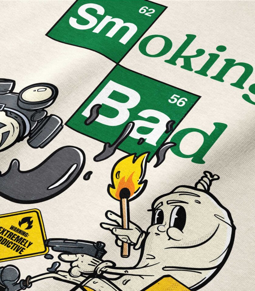 Smoking Bad Heavyweight Organic Sweatshirt Sand - Image 3