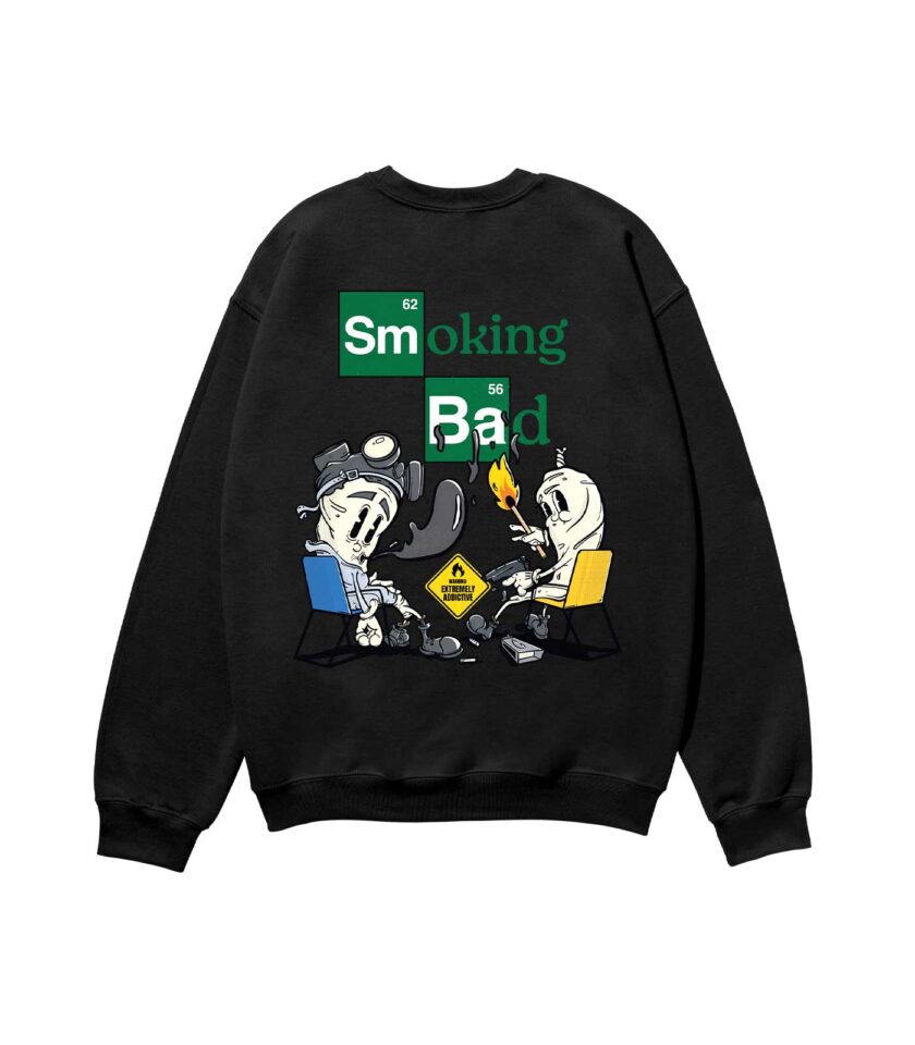 Smoking Bad Heavyweight Organic Sweatshirt Sand - Image 4