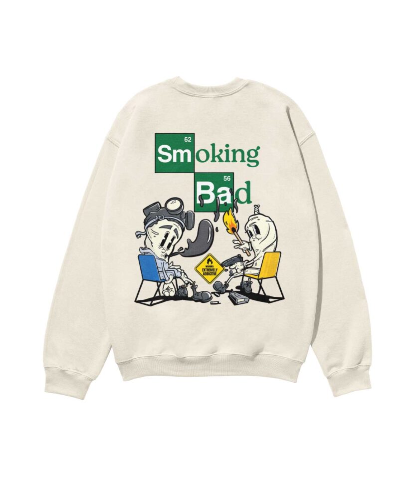 Smoking Bad Heavyweight Organic Sweatshirt Sand
