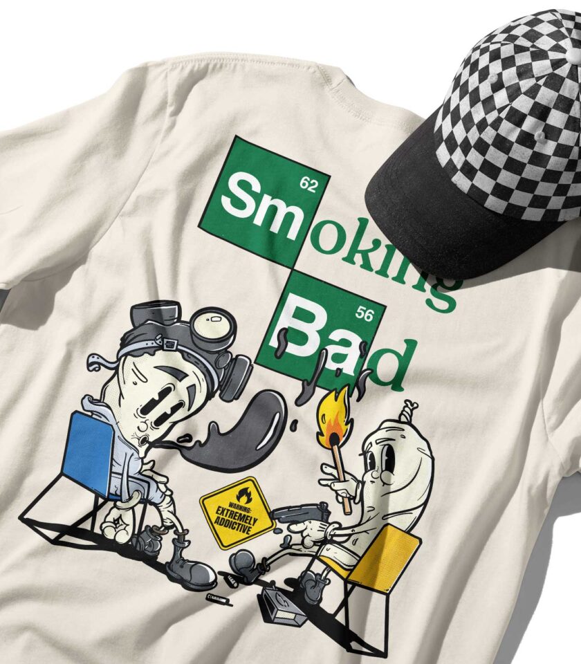 Smoking Bad Organic Heavyweight T-Shirt - Image 3