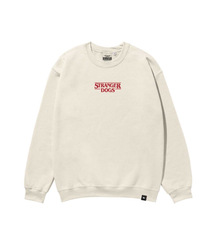 Stranger Dogs Heavyweight Organic Sweatshirt Sand - Image 2