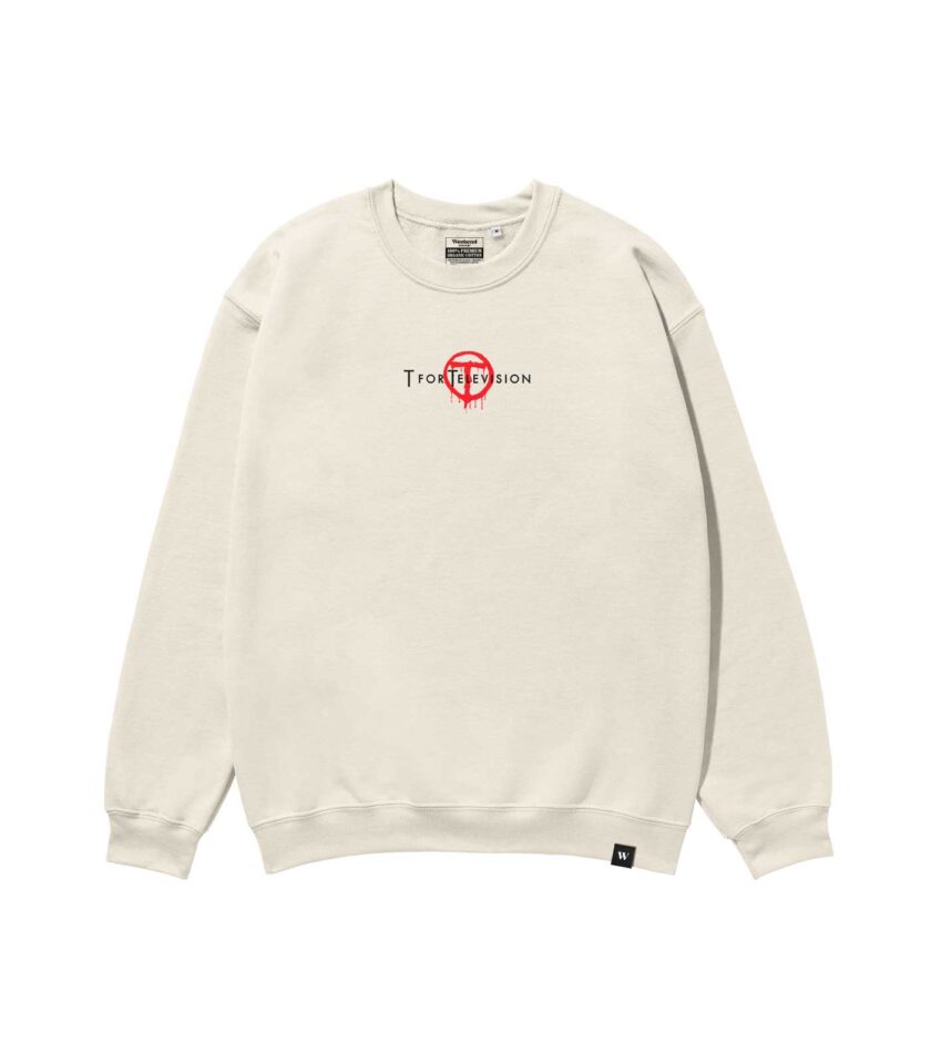 T for Television Heavyweight Organic Sweatshirt Sand - Image 2